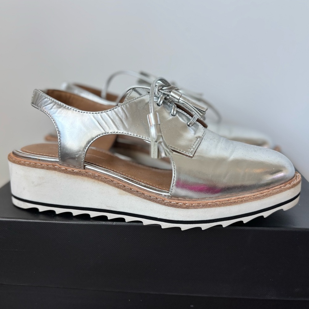 Paolo Silver Platform Shoes